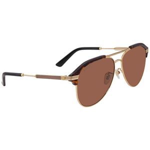 NEW Gucci Brown and Gold Pilot Men's Sunglasses